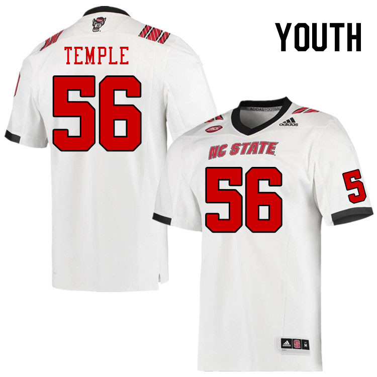 Youth #56 Levi Temple NC State Wolfpack College Football Jerseys Stitched Sale-White